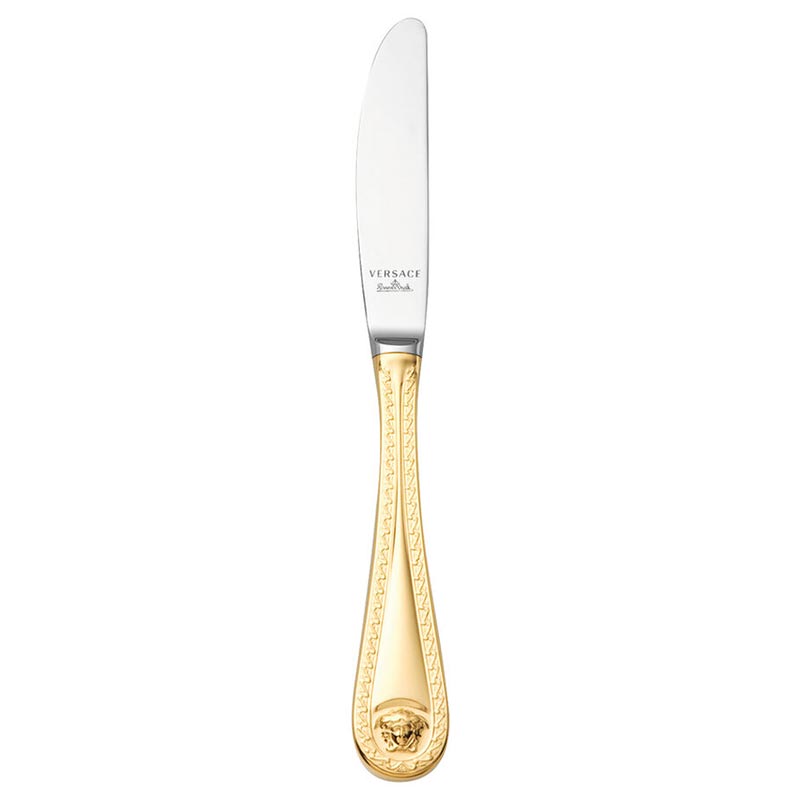 Versace Cutlery Medusa Gold Dessert Knife