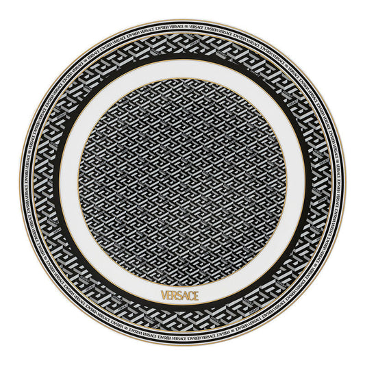 Versace La Greca Black Service Plate 33 cm