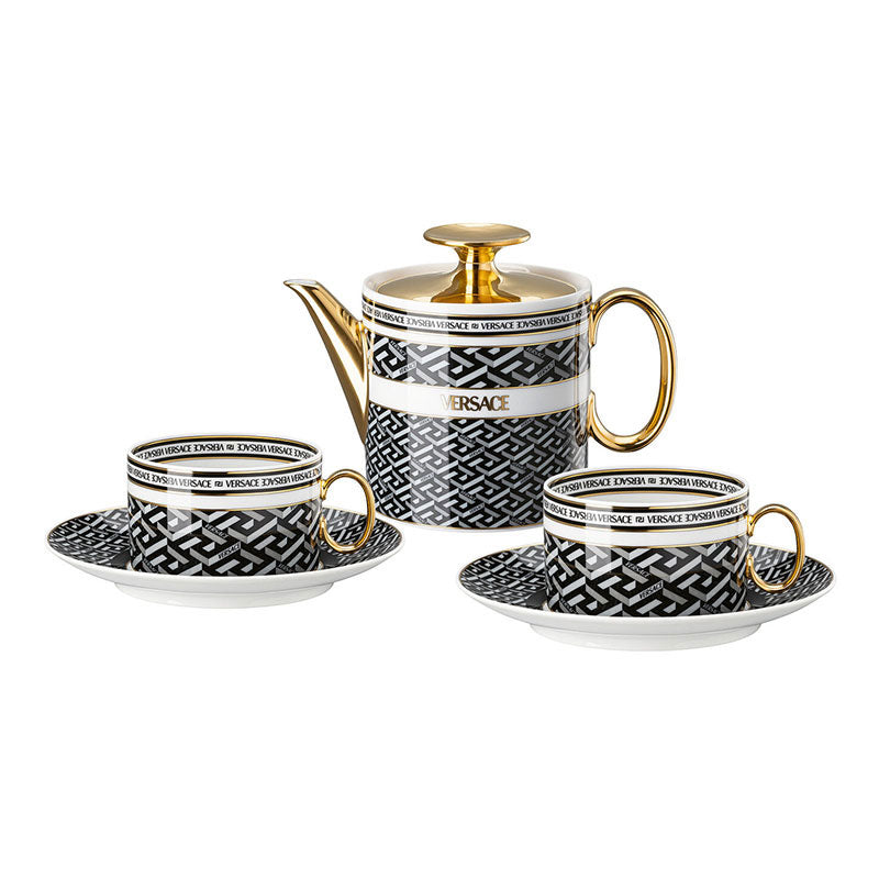 Versace La Greca Black Set Tea for 2