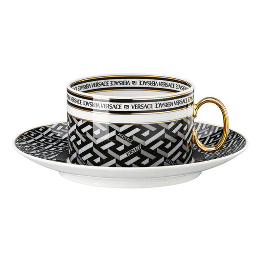 Versace La Greca Black Tea cup & saucer