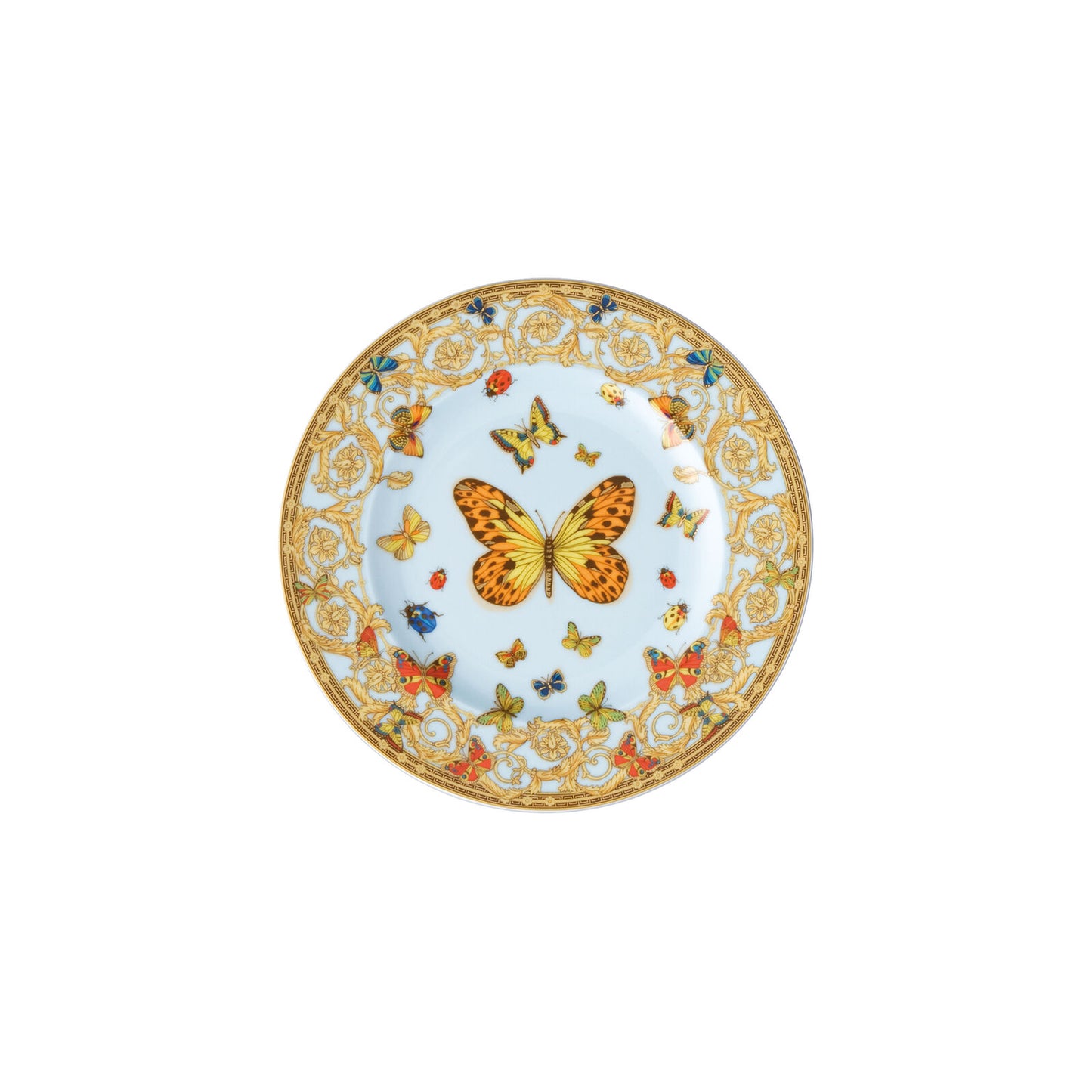 Versace Le Jardin porcelain bread plate with floral design and gold detailing