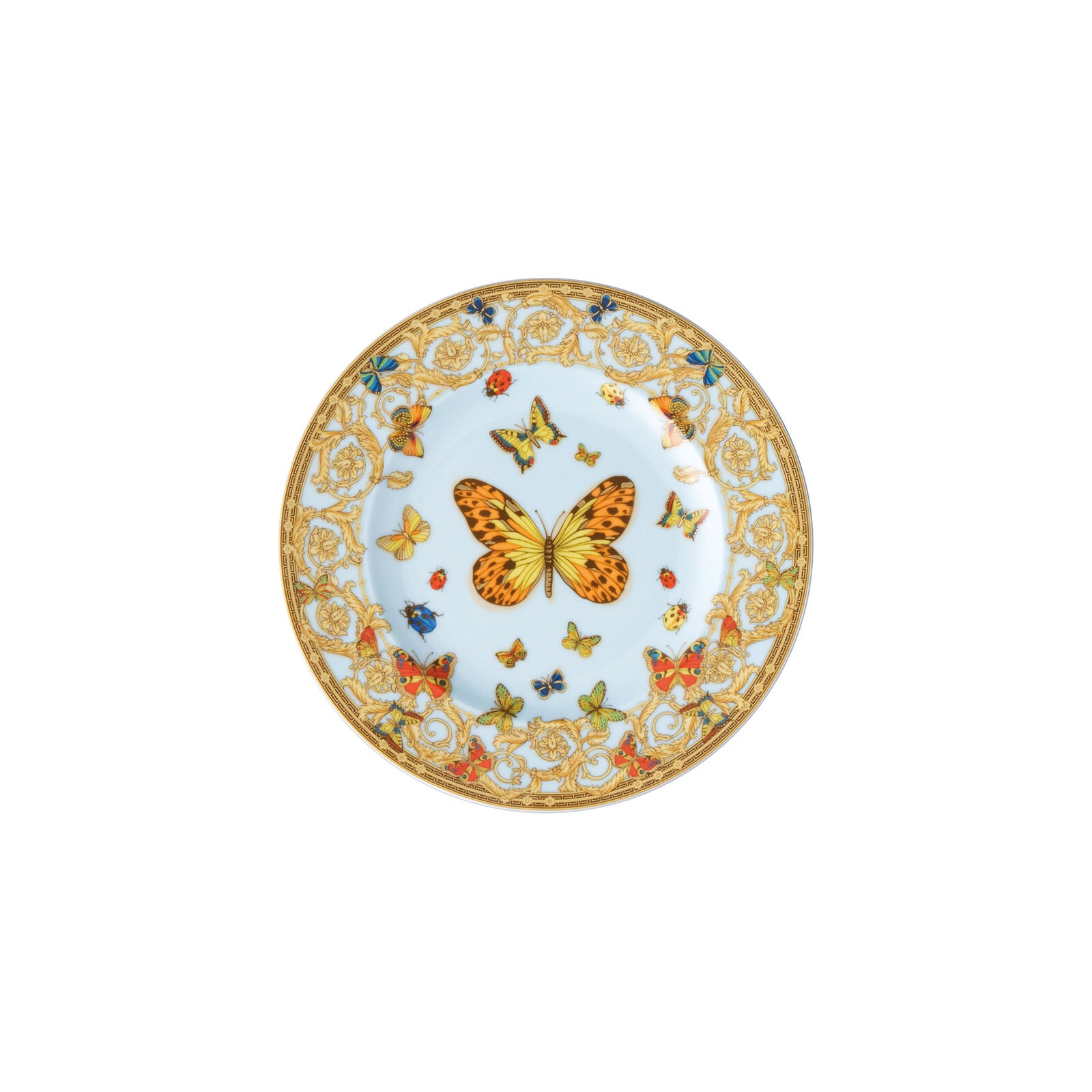 Versace Le Jardin porcelain bread plate with floral design and gold detailing