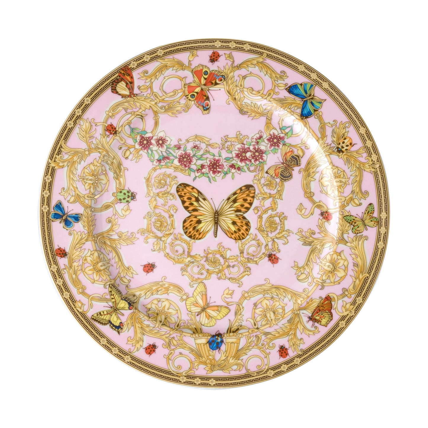 Versace Le Jardin porcelain charger plate with floral design and gold detailing