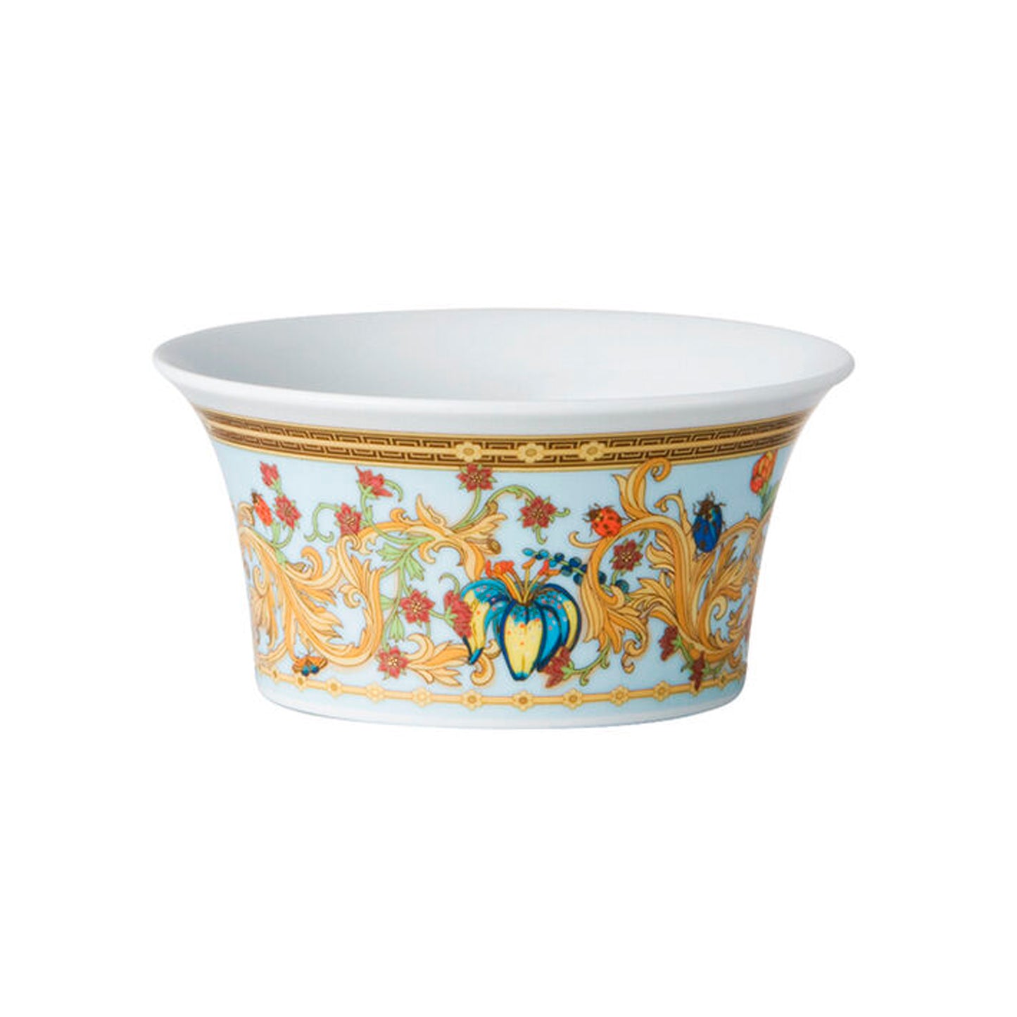 Versace Le Jardin porcelain fruit bowl with floral design and gold detailing