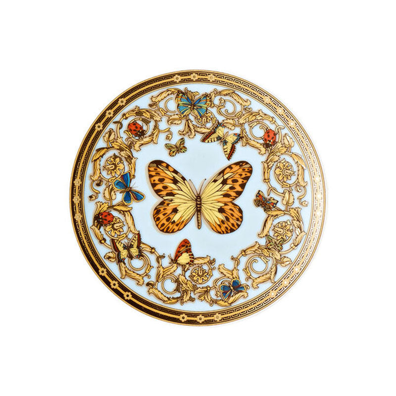 Versace Le Jardin decorative porcelain plate 10 cm with butterfly motif and gold details