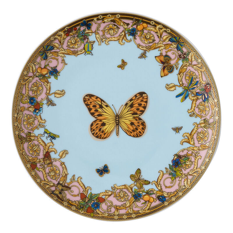 Versace Le Jardin luxury porcelain plate 17 cm with butterfly motif and gold details