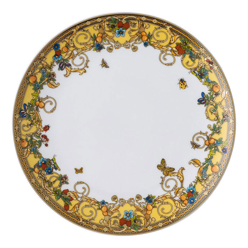 Versace Le Jardin luxury porcelain plate 21 cm with ornate floral border and gold details