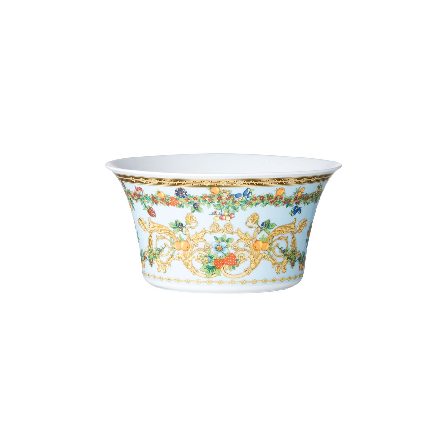 Versace Le Jardin porcelain salad bowl with floral design and gold detailing
