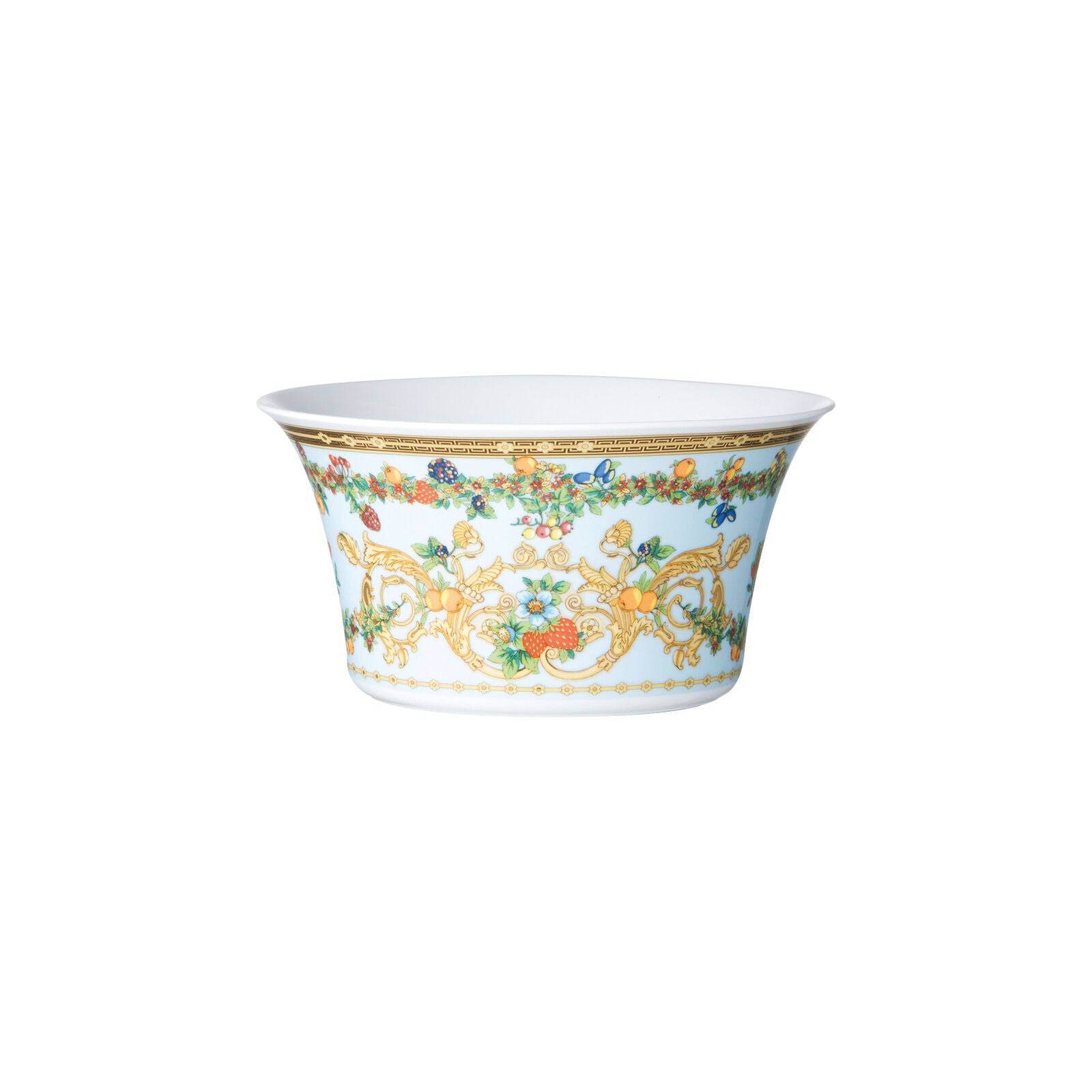Versace Le Jardin porcelain salad bowl with floral design and gold detailing