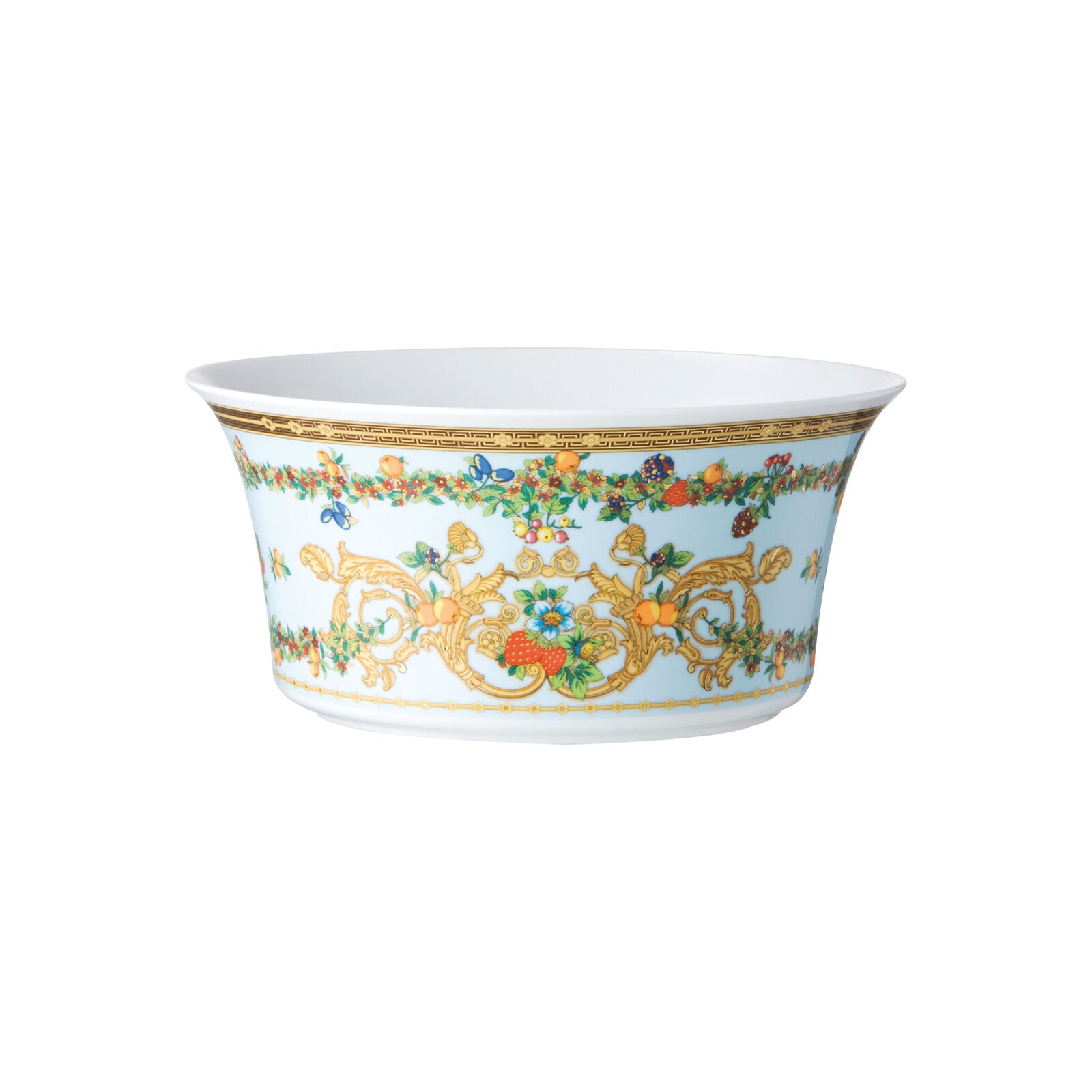 Versace Le Jardin porcelain salad bowl with floral design and gold detailing