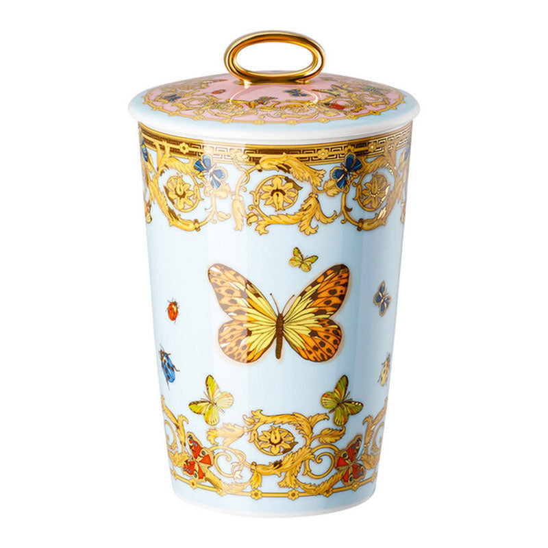 Versace Le Jardin luxury scented candle in porcelain with butterfly motif and gold details