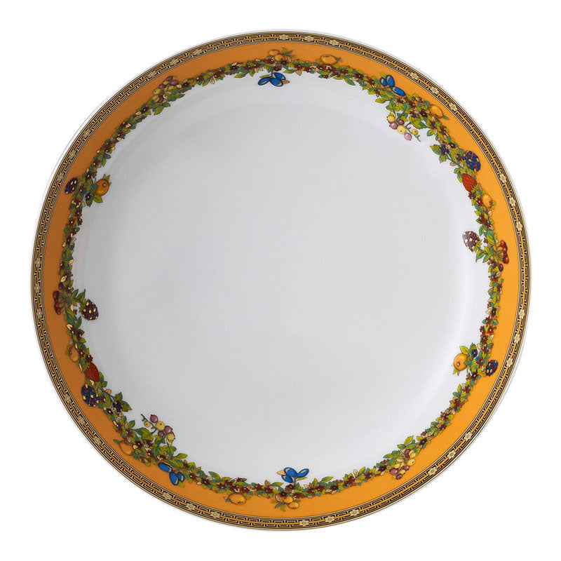 Versace Le Jardin luxury porcelain soup plate 22 cm with floral border and gold details