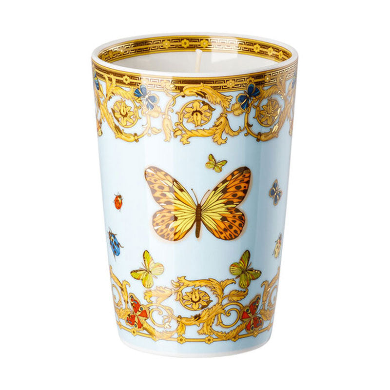 Versace Le Jardin decorative porcelain tumbler with butterfly motif and gold details