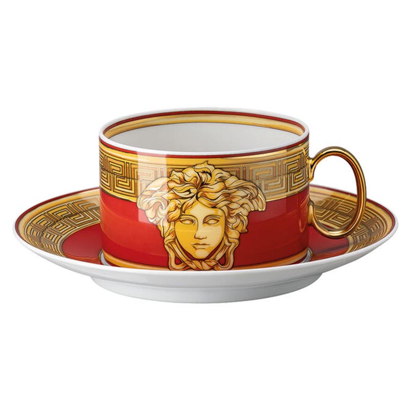 Versace Medusa Amplified Golden Tea Cup & Saucer