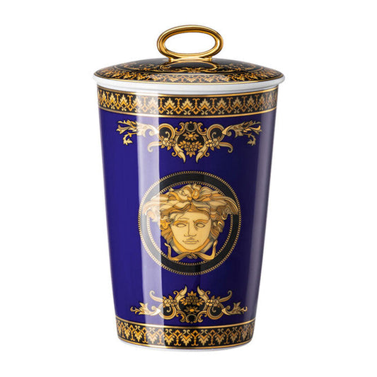 Versace Medusa Blue Table Light With Scented Wax