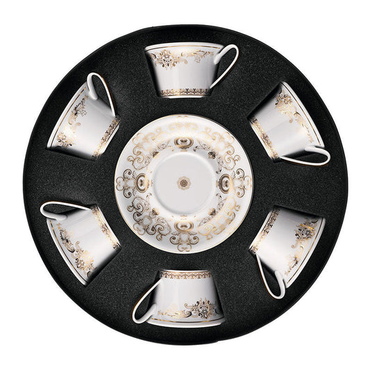 Versace Medusa Gala Set With 6 Tea Cups & Saucers