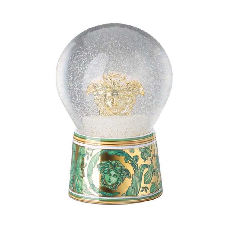 Versace Medusa Garland Glass Sphere With Snow Effect