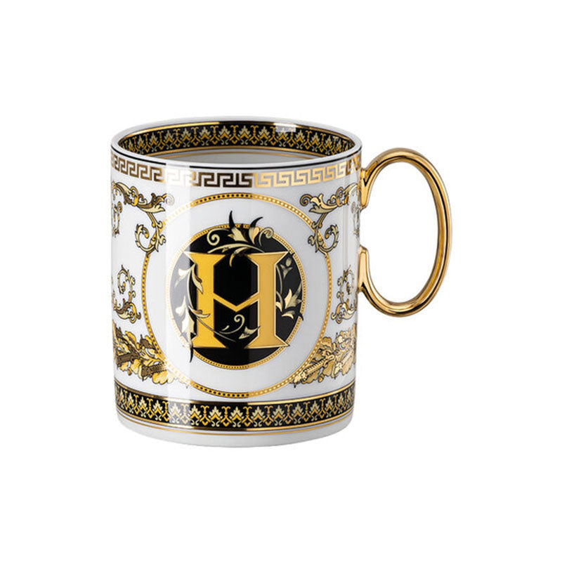 Versace Virtus Alphabet Mug with Handle Virtus Alphabet H
