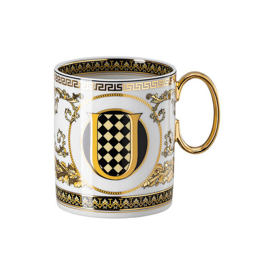 Versace Virtus Alphabet Mug with Handle Virtus Alphabet U