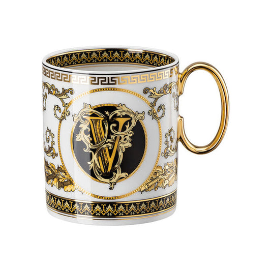 Versace Virtus Alphabet Mug with Handle Virtus Alphabet V