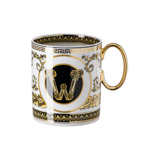 Versace Virtus Alphabet Mug with Handle Virtus Alphabet W